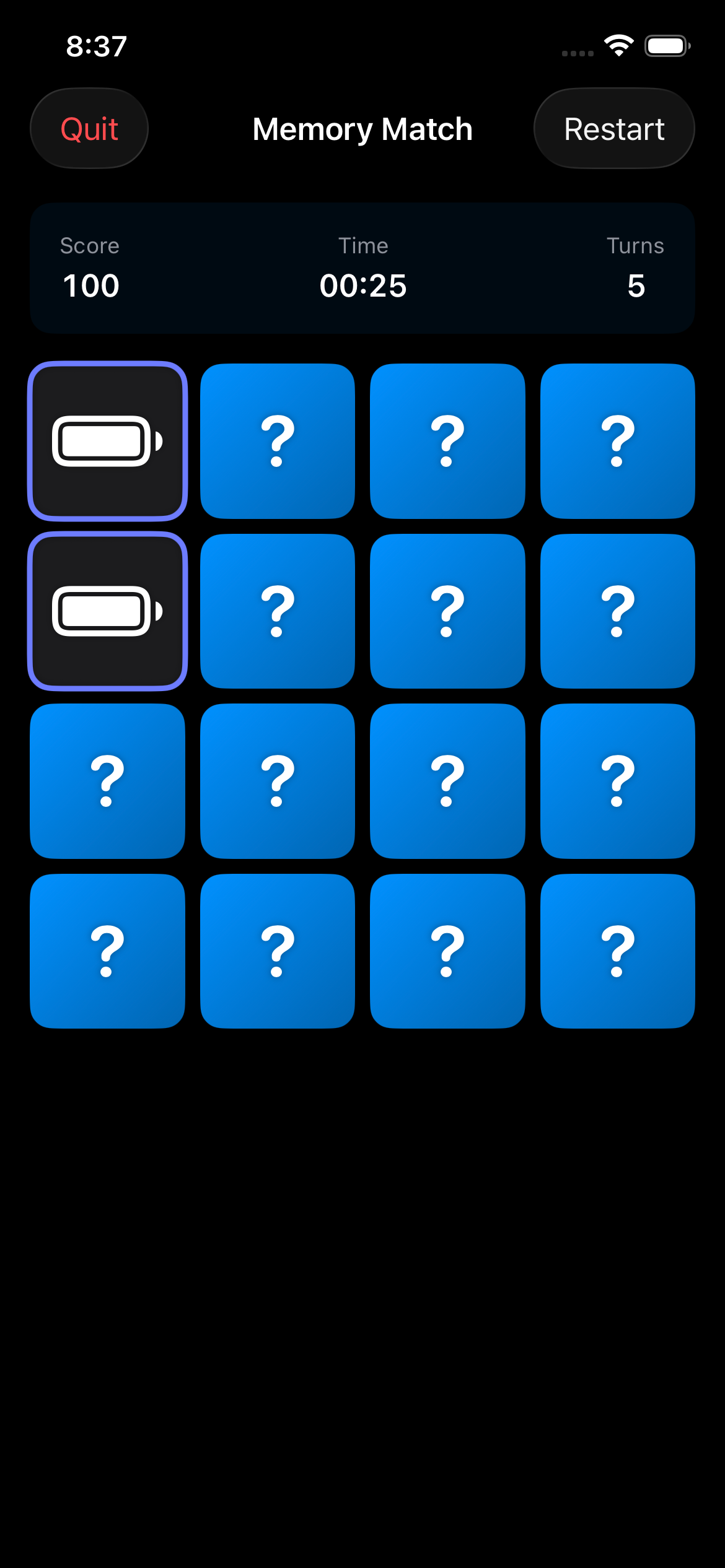 Memory Match Gameplay 3